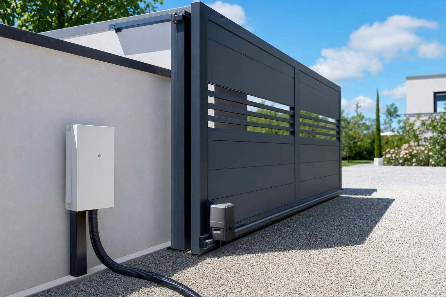 Comment alimenter un portail électrique sans tranchée ?